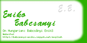 eniko babcsanyi business card