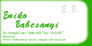 eniko babcsanyi business card